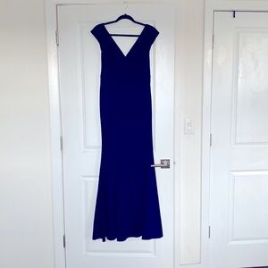 Navy blue bow back gown